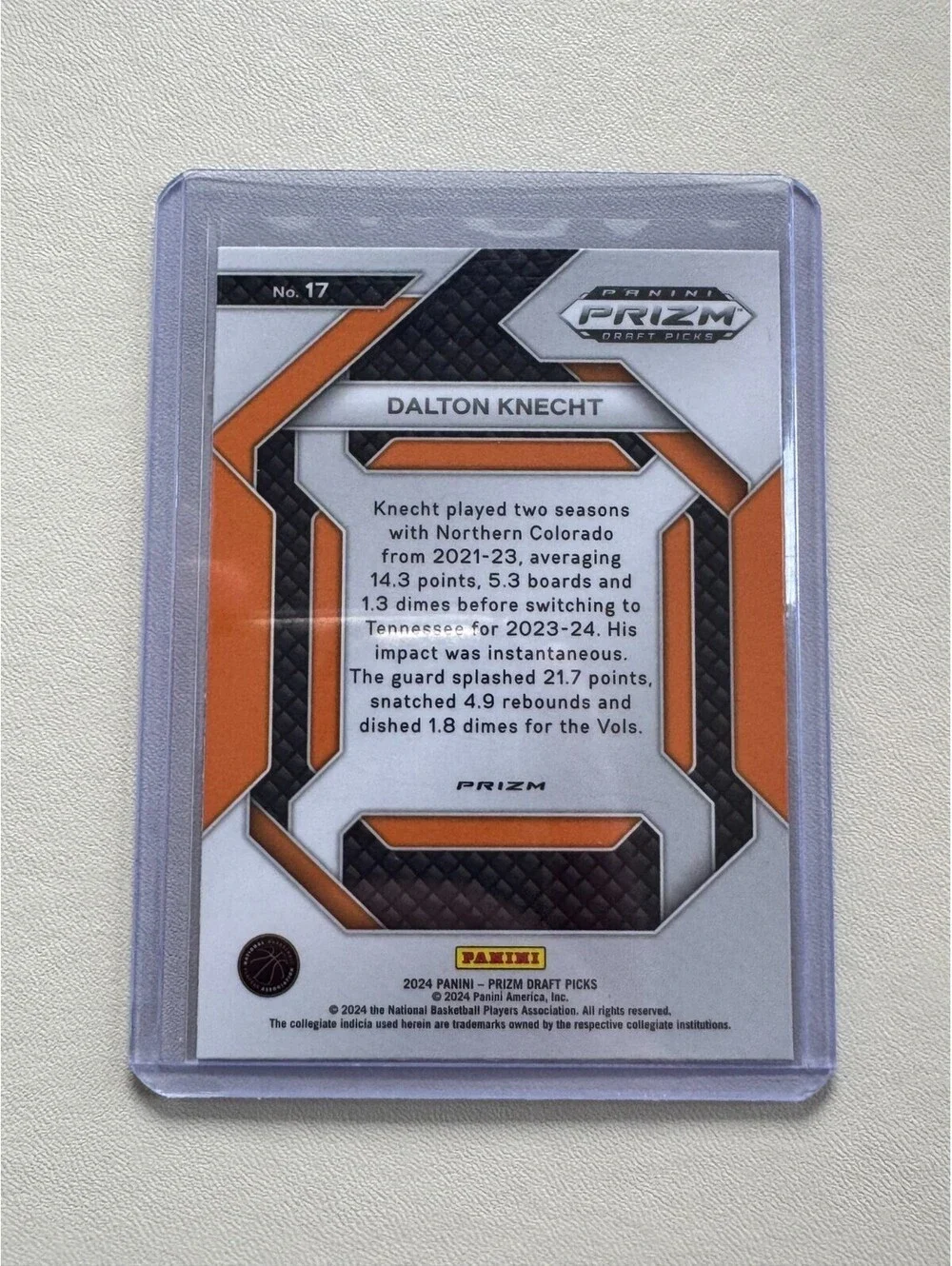 2024 PANINI PRIZM DRAFT PICKS NEW RECRUITS No. #17 DALTON KNECHT NBA Near Mint C
